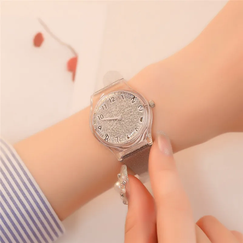 Fashion women's watches girl's Silicone Band Analog Quartz Round Wrist Watch Bracelet Dress Wrist Watch clock Reloj mujer M23 (2)
