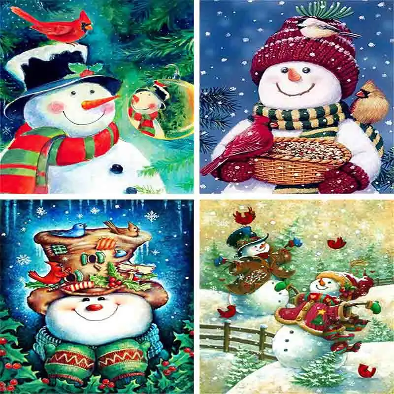 

Full Drill 5D DIY Diamond Embroidery Snowman Mosaic Rhinestone cross stitch kits handmade embroider Crafts Christmas Gifts