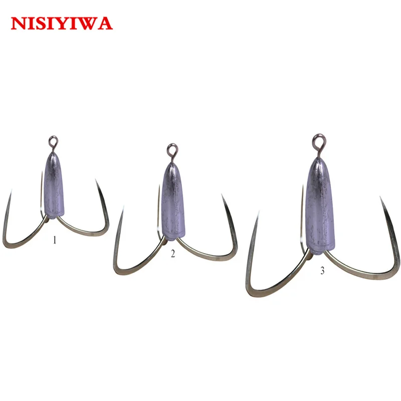 

10 Pieces Three Blade Anchor Fishhooks No Barbed Mound Fishing Hooks 1#-5# Three Blade Anchor Fishhooks Non-Barb Fishing Hooks