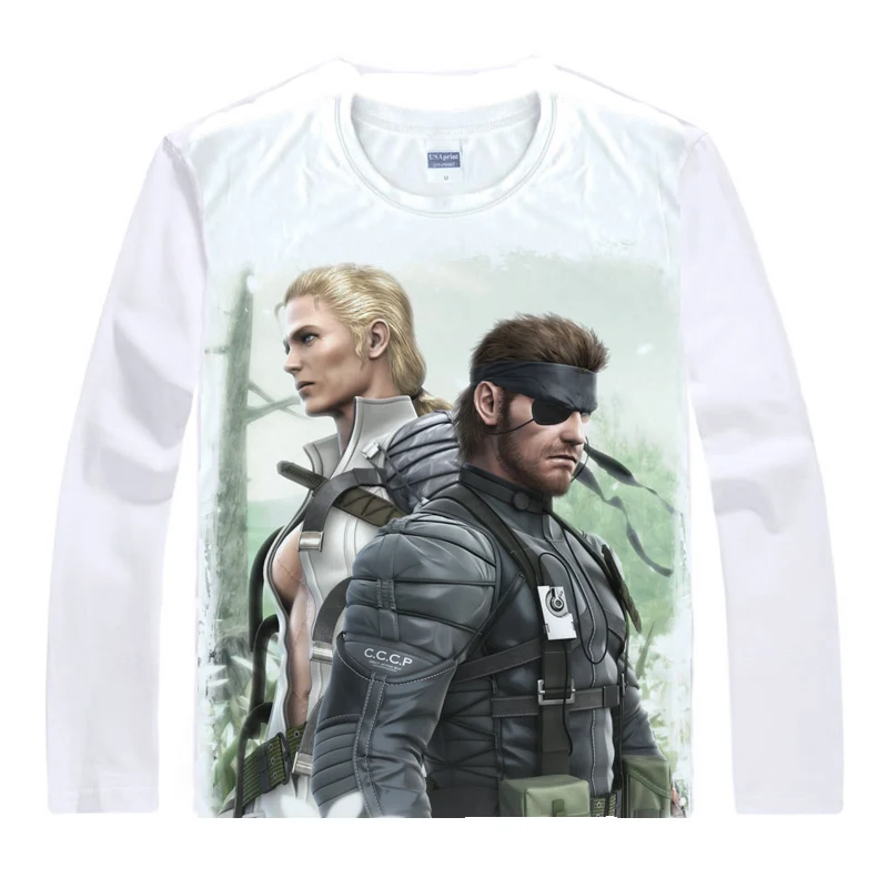 Футболка с длинным рукавом Kojima металлическое снаряжение однотонная змея жидкая