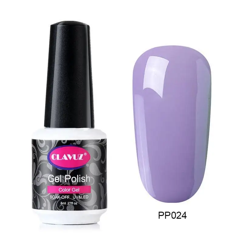 CLAVUZ 8 мл фиолетовый УФ светодиодный Гель-лак для ногтей замачиваемый лак Гибридный лак для ногтей Полупостоянный эмалированный гель для рисования - Цвет: 024