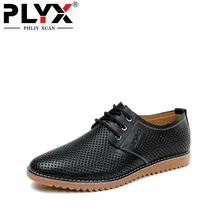 PHLIY XUAN/Новинка г. Летняя мужская обувь из натуральной кожи с отверстиями, дышащие сандалии на плоской подошве, большие размеры, Sandalias Hombre 38-47