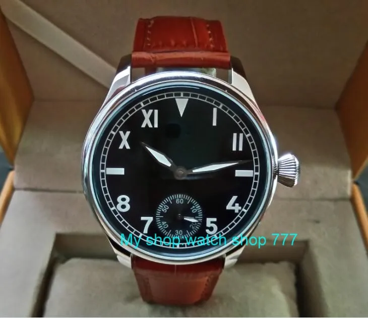 

green luminous 44mm parnis 6498 / ST3621 17 jewels Mechanical Hand Wind movement men's watches Mechanical watches 232A