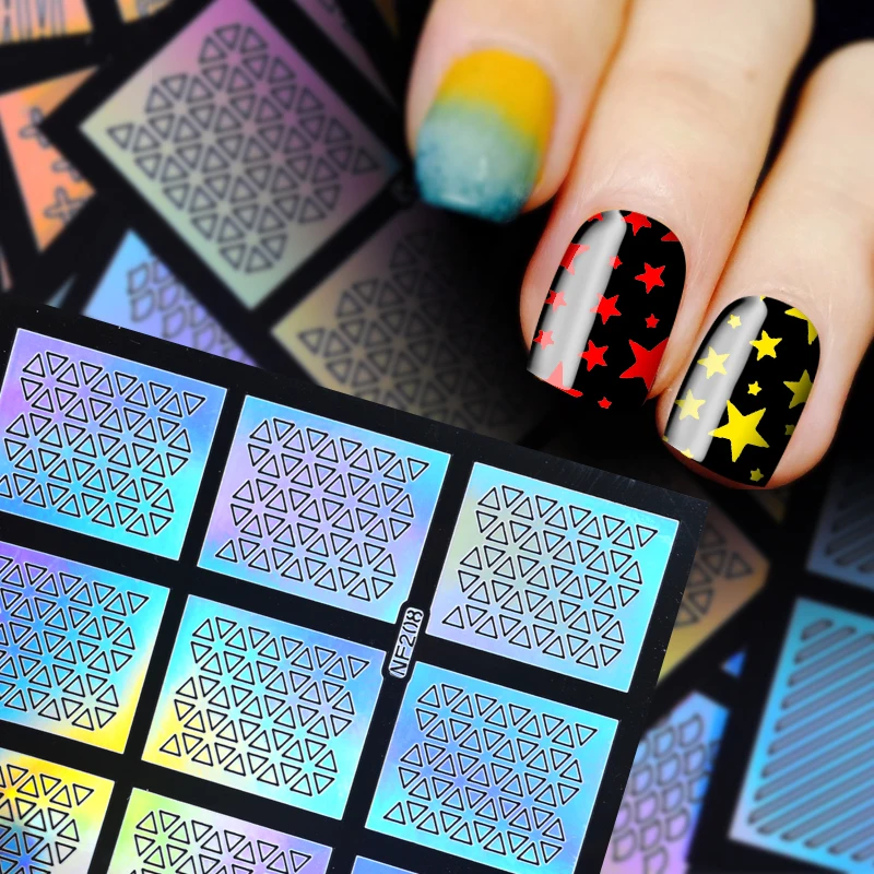 

ZKO 1 Pc Hollow Nail Art Sticker Stencil Tips Guides Transfer Stickers Accessories French Tips Nails Decal Decoration