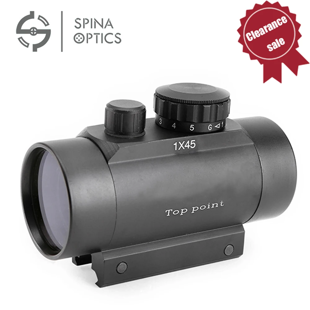 

SPINA OPTICS Waterproof 1X45 Red&Green Dot Laser Sight Telescopic Reticle Reflex Scope With 20mm Rail Mount for Hunting