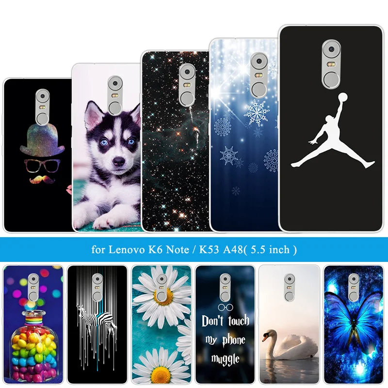 

5.5" Cases for Lenovo K6 K 6 Note K53 A48 K6Note K53A48 Soft TPU Silicone Phone Funny Cat Cover for Lenovo K6 Note K 6 Note