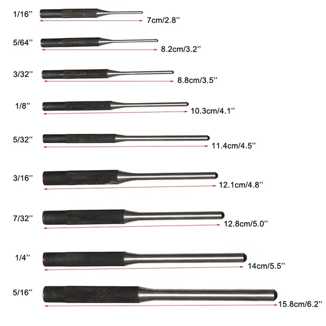 9Pcs Roll Pin Punch Set Tools Kit Great for Pistol Building & Removing Pins  CLH@8