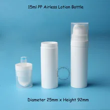 24 adet/grup Promosyon 15 ml Opak Beyaz PP Küçük Malzeme Havasız pompa şişesi Plastik Losyon Pot Havasız Cilt Bakım Kremi Konteyner