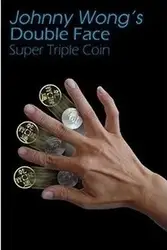 Бесплатная доставка Double Face Супер тройной монета (DVD + трюк)-Trick, монеты, волшебный трюк, закрыть, весело, аксессуар, трюк
