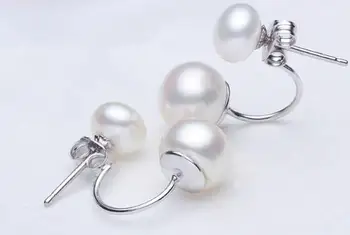 

Jewelry Jade Earring South Korean popular natural freshwater pearl earrings Free Shipping