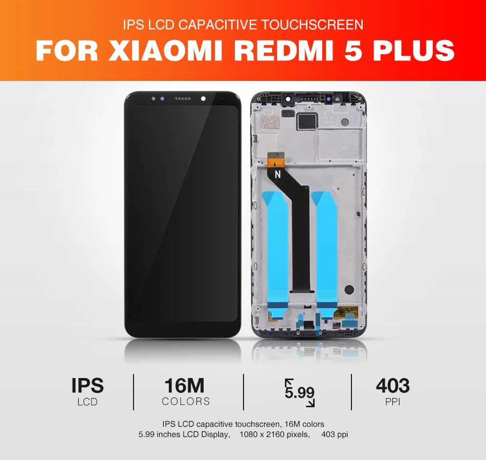 Для Redmi 5 Plus ЖК-дисплей+ рамка для Xiaomi Redmi Note 5 ЖК-экран Global 10 сенсорный экран Запасные части