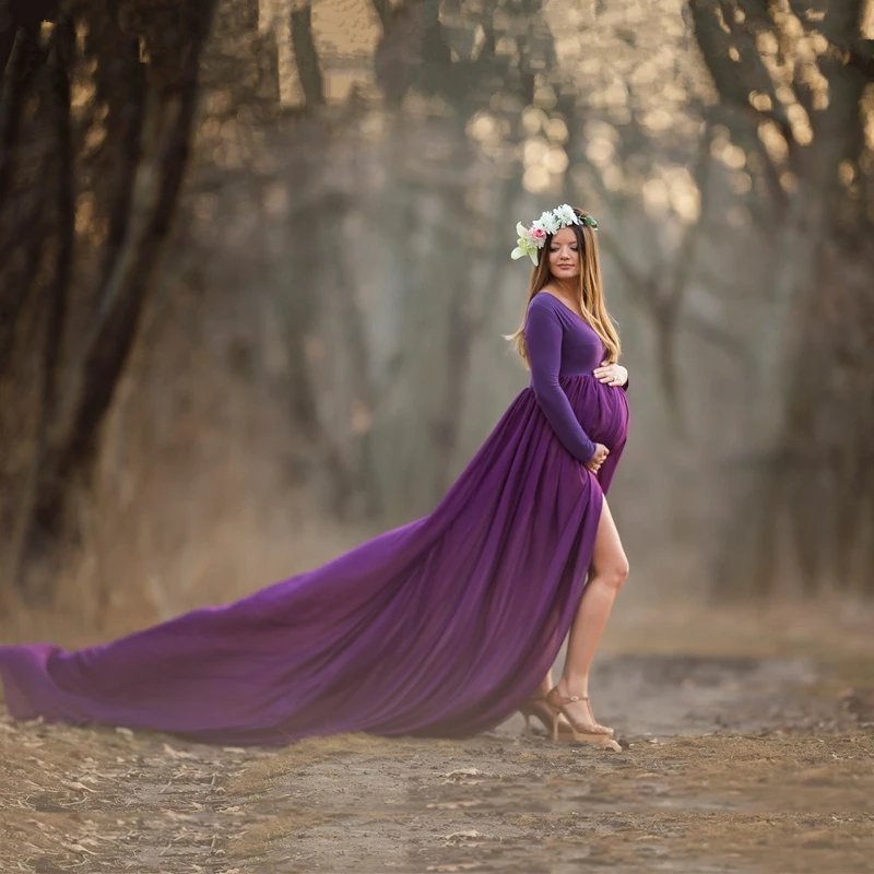 Le Couple Maternity Long Dress 110inches Length Maternity Photography Prop Dress Maxi Gown Slip Front Shoot Long Chiffon Dress Le Couple Maternity Long Dress 110inches Length Maternity Photography Prop Dress Maxi Gown Slip Front Shoot Long Chiffon Dress
