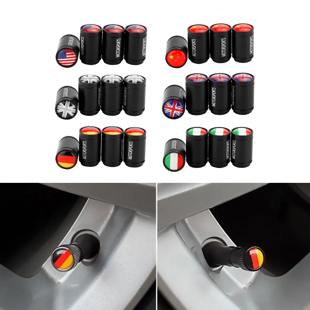 Автомобильный клапан многонациональный флаг шаблон Клапан металлический материал износостойкий и прочный популярный автомобильный клапан автостайлинг