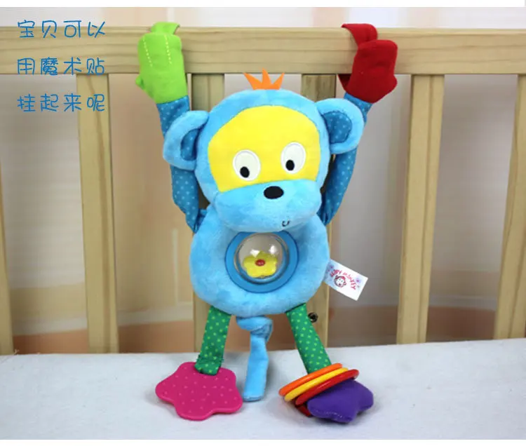 Blue Monkey Bed Crib Stroller Pram Hanging Rattle Mobile Toys Baby