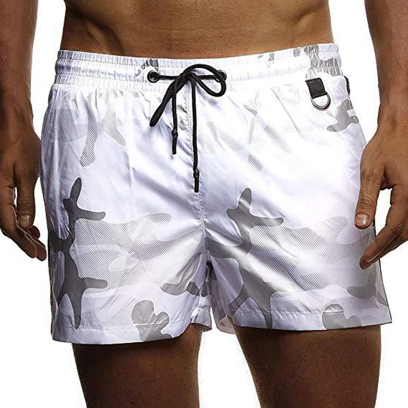 New Gyms Fitness Camouflage Print Men Shorts Casual Beach Shorts Man