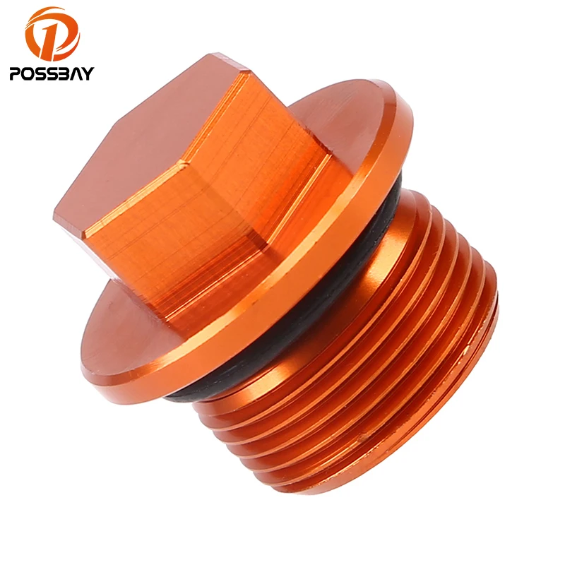 POSSBAY CNC Aluminum Motorcycle Engine Oil Drain Plug Nut Bolt fit for