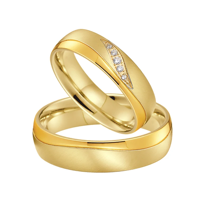 

Alliances Wedding Band Couple Ring for men Anniversary anillos anel ouro gold color promise Engagement Rings For Women