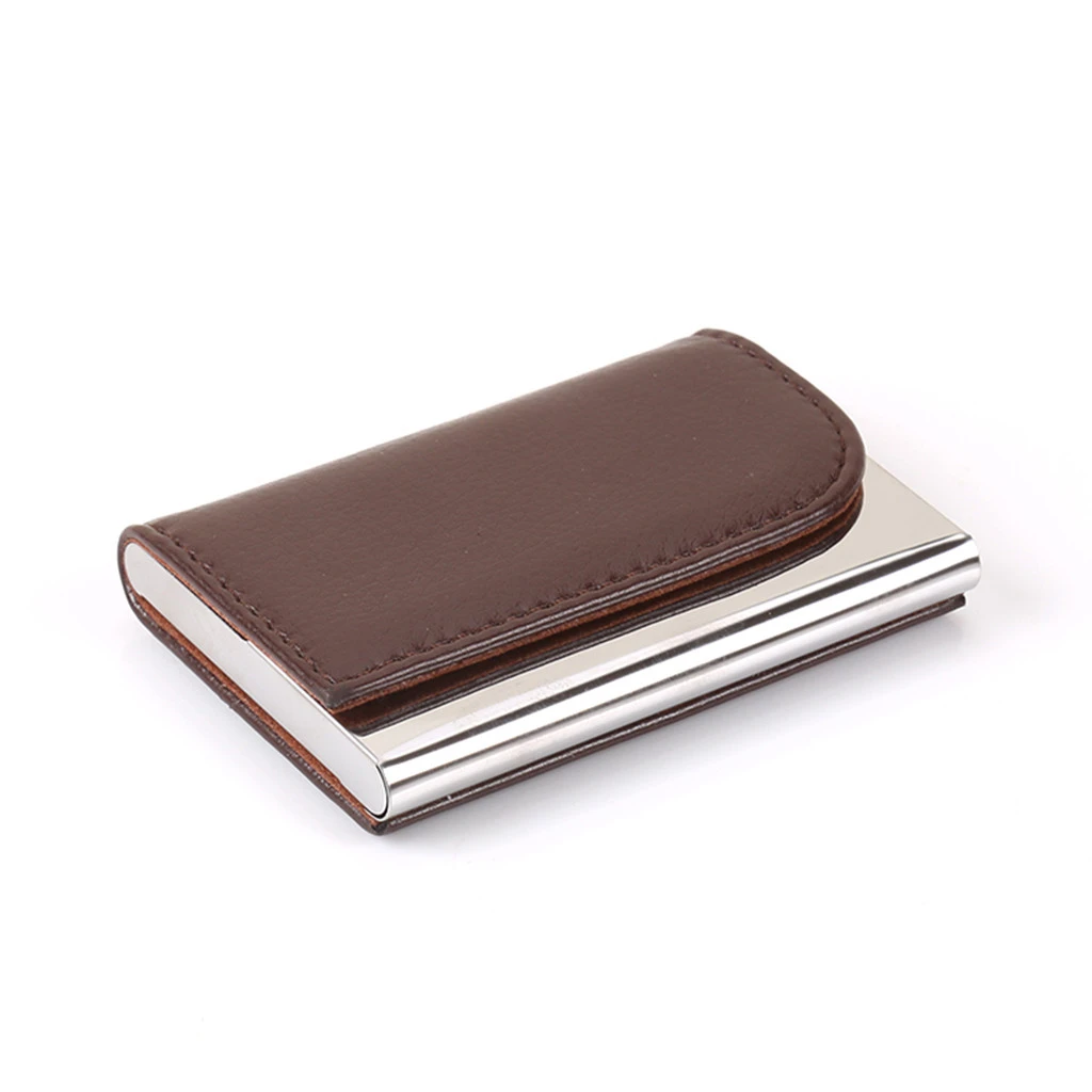 Aelicy Stainless Steel High Quality Business Card Case Leather Men Luxury Brand ID Credit Card ...