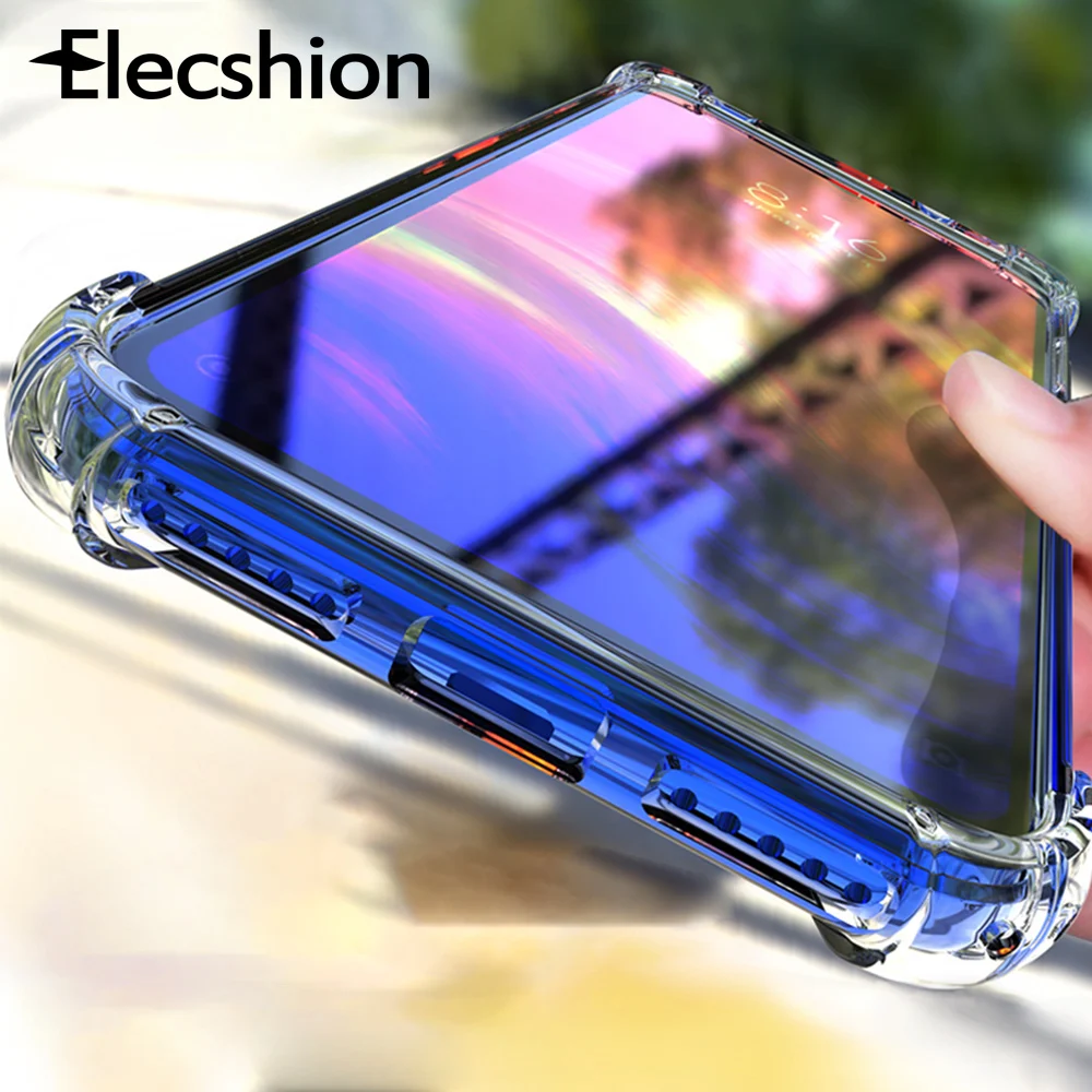

For Xiaomi Redmi Note 7 Shockproof Mobile Phone Case Transparent Four-Corner Silicone Phone Case For Mi 8 Ultra-Thin Phone Case