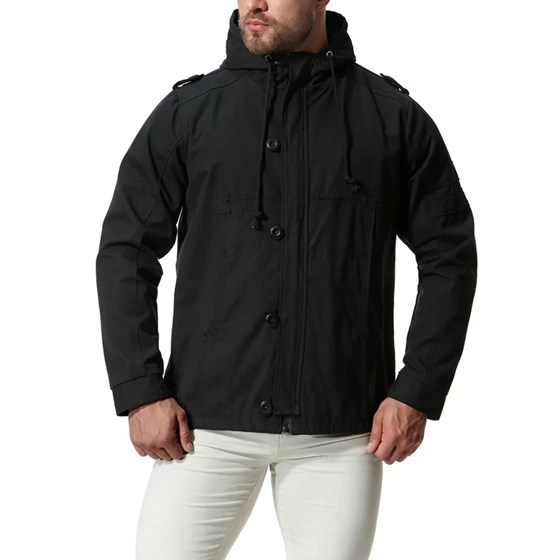 Nz686 Lâche Capuche Homme army Noir Casual Poitrine Automne Chaqueta Mujer Blousons Hommes Avec Manteau Unique kaki Green Veste 4g11O