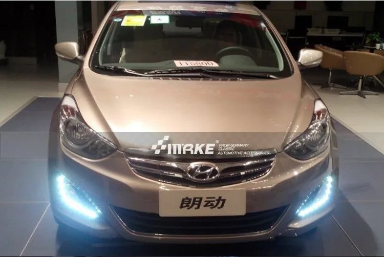 12 в 6000 к светодиодный DRL дневной ходовой светильник для hyundai Elantra 2012 2013 противотуманная фара рамка противотуманный светильник супер белый