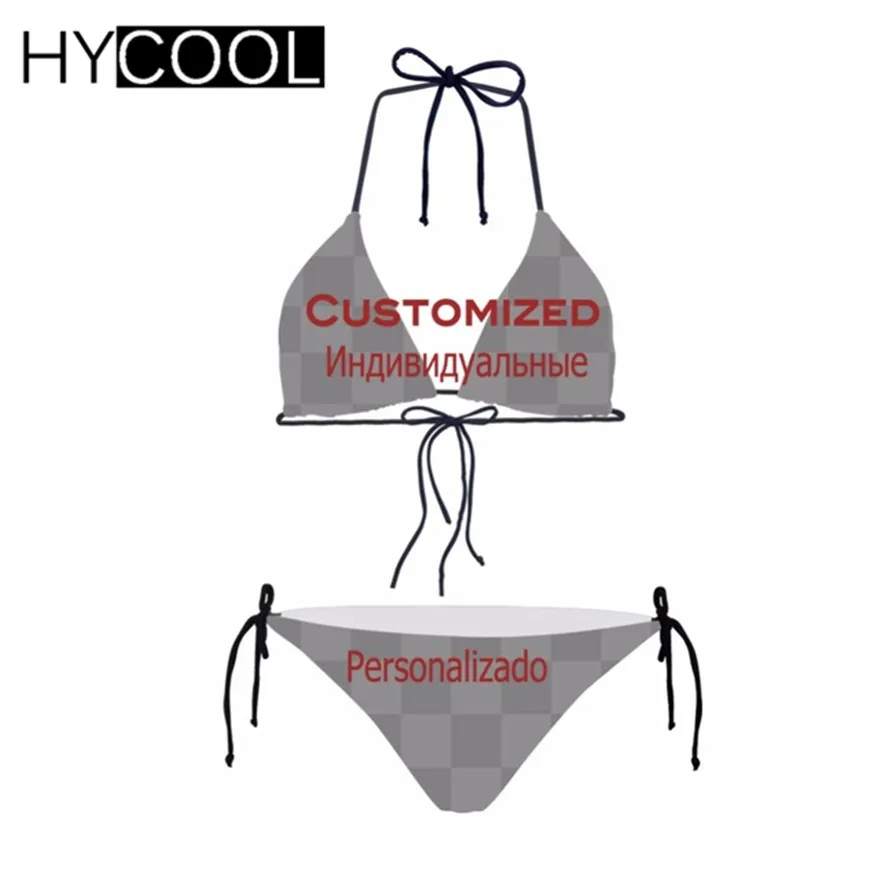 

HYCOOL Swimming Suits for Women Custome Logo Pattern Female Swimwear Push Up Sexy Bikini Set Ladies Swim Wear Bathing Suits 2019