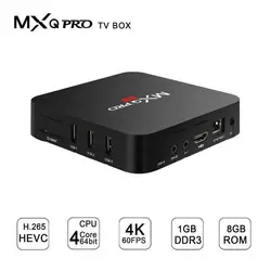 Mxq Pro Smart tv Box Android 7,1 MXQpro Allwinner H3 1 ГБ ОЗУ 8 Гб ПЗУ четырехъядерный комплект верхней коробки 2,4 ГГц WIF мультимедийный проигрыватель на Android