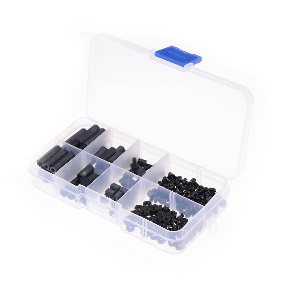 Black M3 Standoff Spacers Male Female Screw Nylon Hex Screws Nuts
