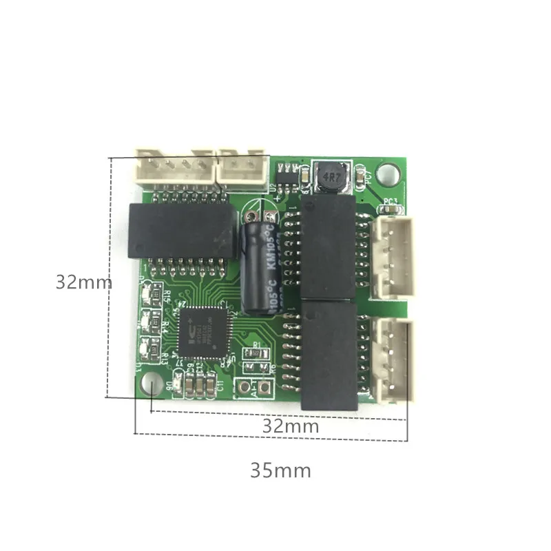 Неуправляемый 5 Порты и разъёмы 10/100 м Промышленный Коммутатор Ethernet модуль PCBA доска OEM автоматическим определением Порты PCBA доска