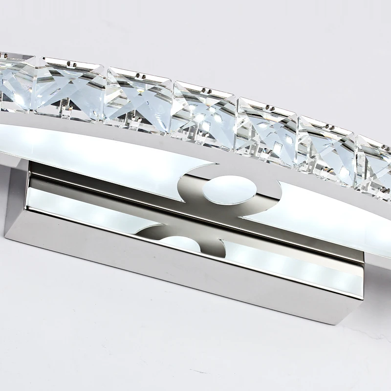 IYoee الحمام الكريستال أدى ضوء 85-265 V 15 W الفولاذ وحدة إضاءة LED جداريّة الشمعدان مصباح الغرور أنحاء مرآة غرفة نوم مرحاض ماكياج الإضاءة