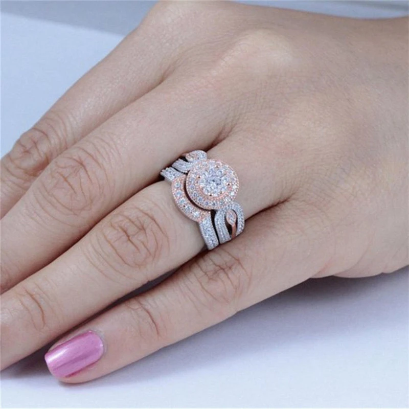 Modyle Anillo de circonia redonda de grado AAA + mujer, de anillos de filigrana de boda, de tallado fino, de Navidad| Anillos| - AliExpress