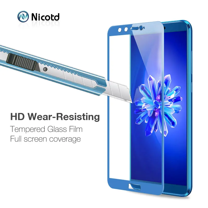 

Nicotd For Huawei Honor V10 V9 Full Cover Tempered Glass Screen Protective Film For Honor 8 9 Lite V10 V9 Glass film cover case