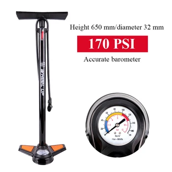 

Bicycle Pumps 170PSI Portable Valve Adapter High Pressure Gauge Table Air Supply Inflator Road Mountain Bike Pump