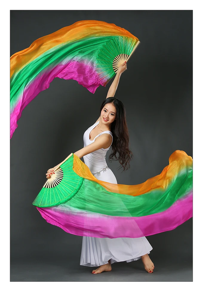 SZ002 представление свойства танец веер танец живота женщин шелк танец живота вуаль-Веер(пара) 5 цветов