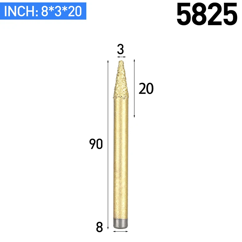 HUHAO 1 шт. металлургический плавленый камень резец инструменты тисненая надпись гранит Алмазная гравировка машина фрезы - Длина режущей кромки: 5825
