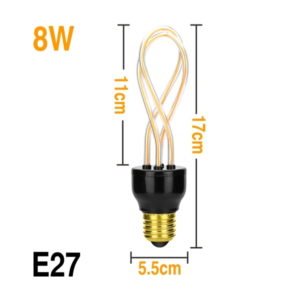 Ретро светильник Эдисона E27 3 Вт 4 Вт 4,5 Вт 8 Вт AC220V, уникальный винтажный светильник, мягкий светодиодный светильник с нитью накаливания, лампочка для украшения подвесных ламп - Цвет: 8W JH-DL