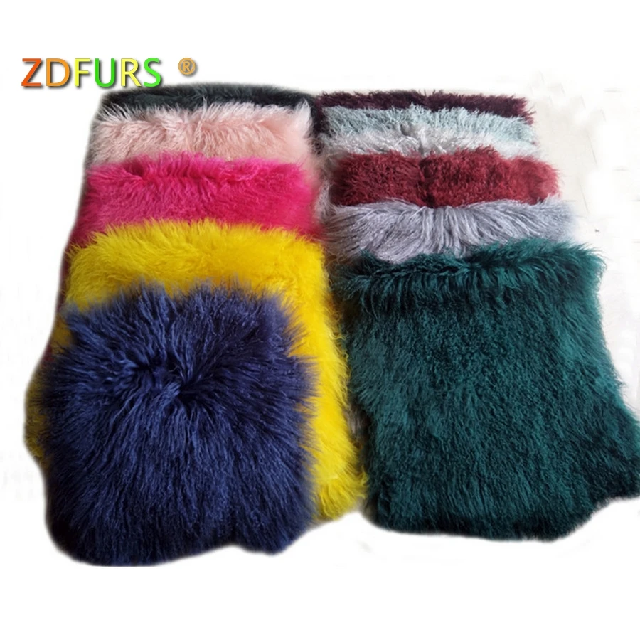 Buy ZDFURS *Hot Tibetan Lamb Rug Sheep Skin Blanket Mongolian Lamb Fur from