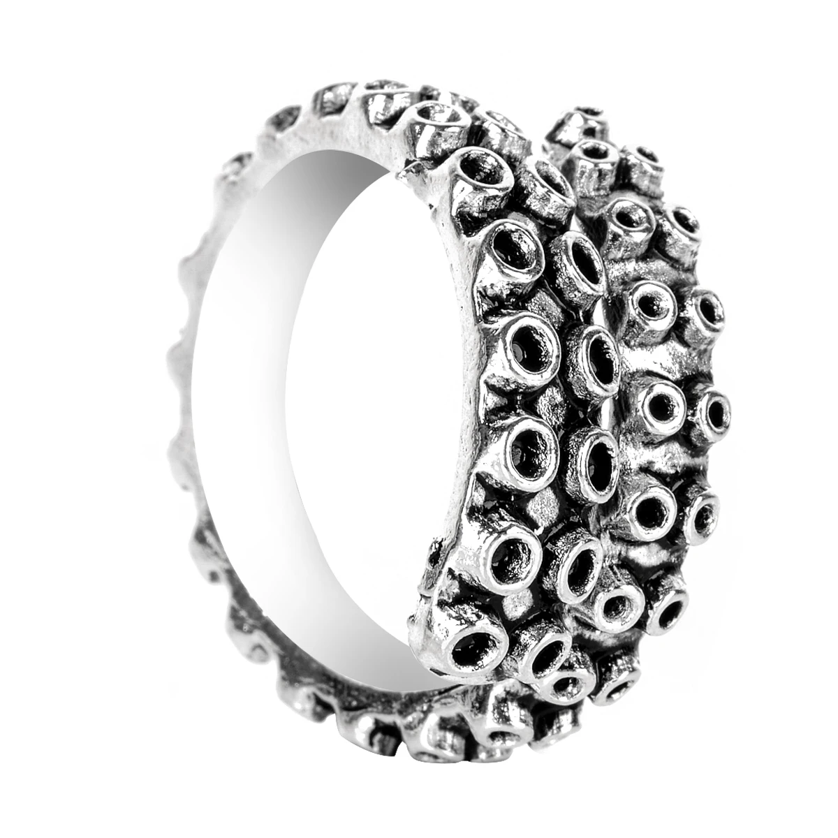 Shellhard Open Adjustable Octopus Tentacle Ring Vintage Stainless Steel Sea Ocean Animal Rings Mens Punk Bague Jewelry