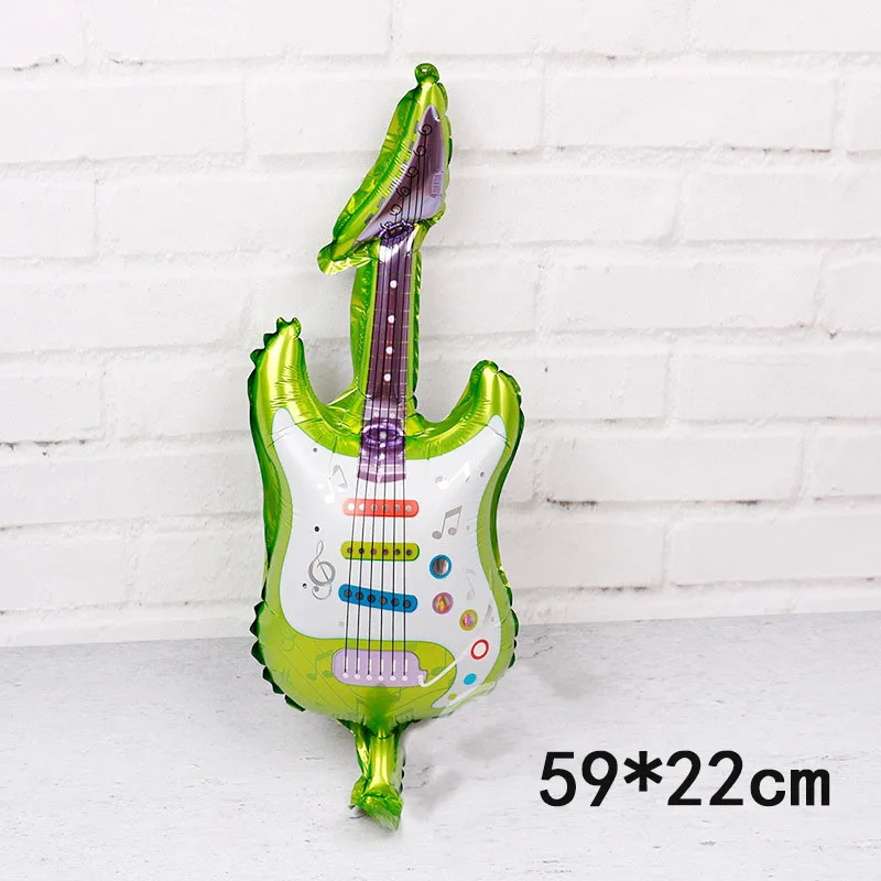 5 шт./лот мультфильм гитара воздушный шар игрушки для детей день рождения украшения Музыкальные инструменты фольги воздушный шар Декор - Цвет: Mini green guitar