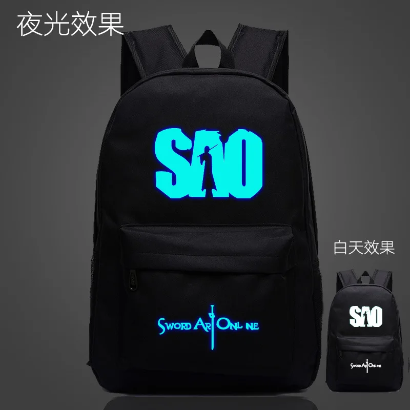 

The sword god domain anime peripheral backpack Male and female students bag SAO the stars luminous backpack