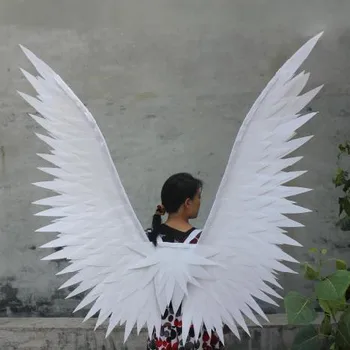 

New Angel Victoria ruslana korshunova Large size props simulation feather white wings EMS/DHL Free shipping