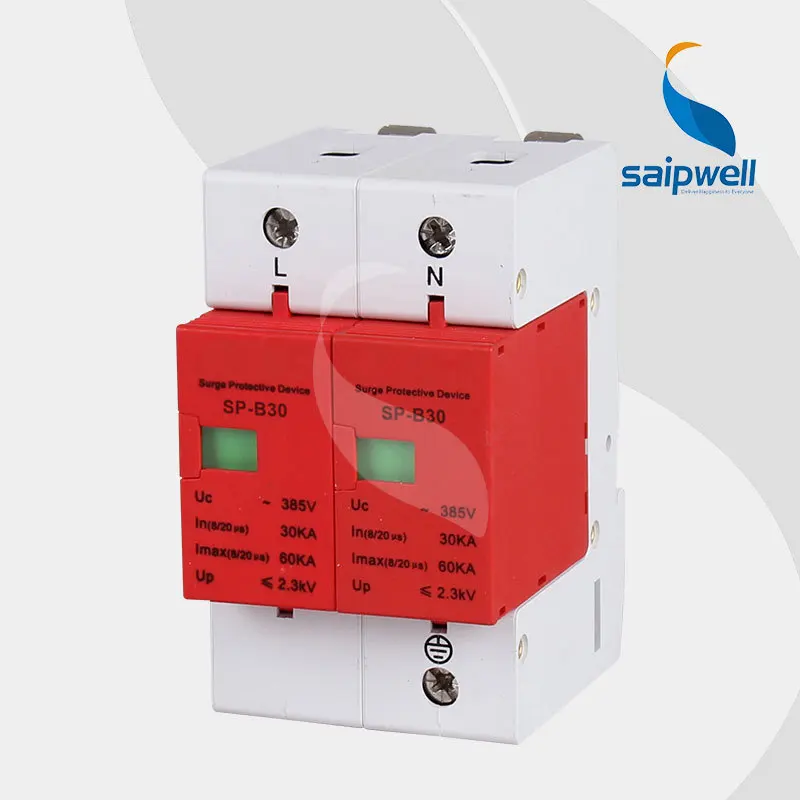 

Saipwell 2014 New Power Surge Protector 30KV-60KV Protective Low-voltage Arrester Device SP-B30 2P High Quality