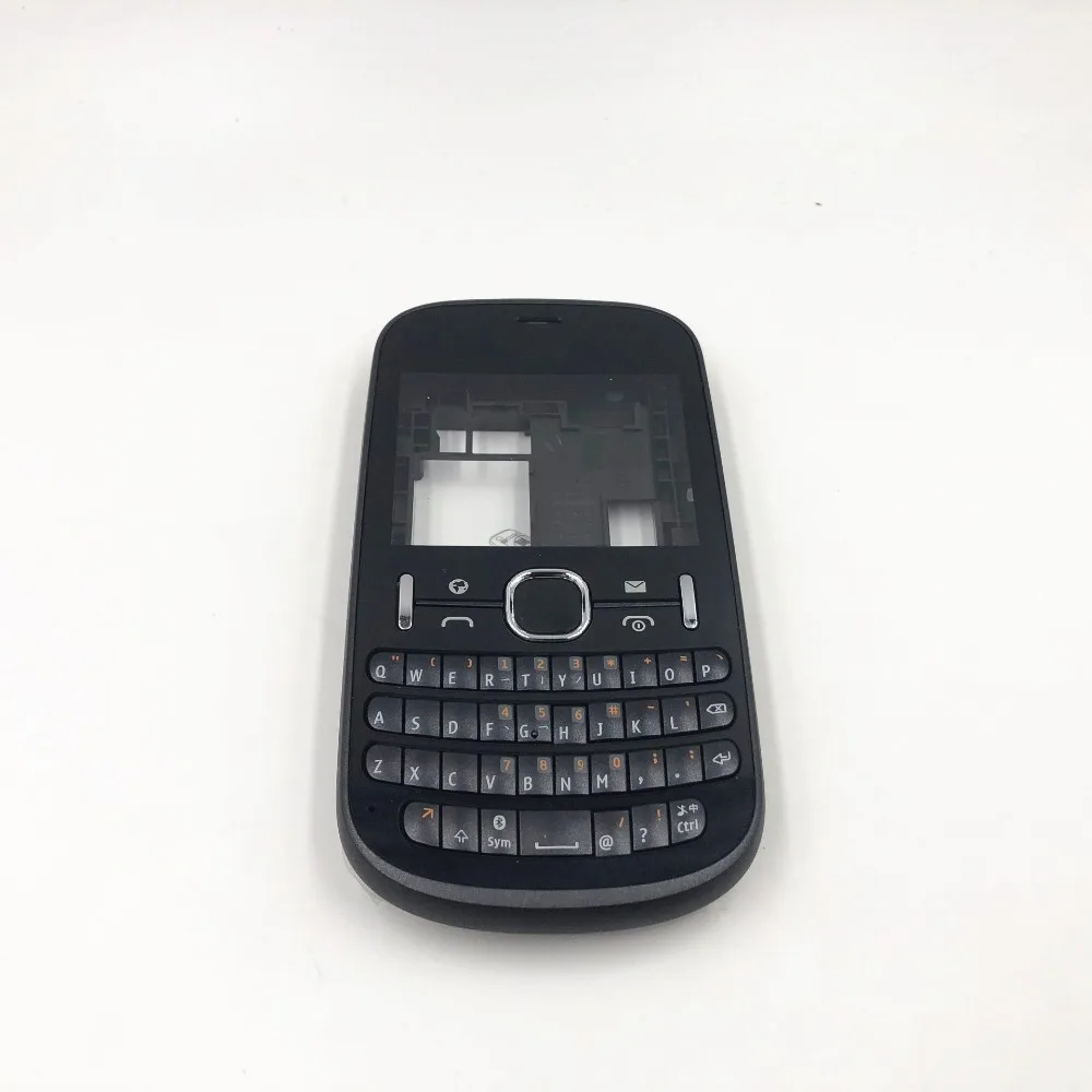 

RTBESTOYZ 10Pcs/Lot Original Full Housing For Nokia 201 Case Cover Facing Frame + Middle + Back Cover + English Keypad+ Logo
