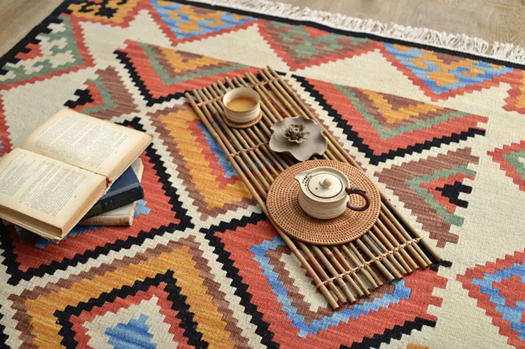 Kilim 100% шерстяной ковер ручной работы геометрический индийский современный в