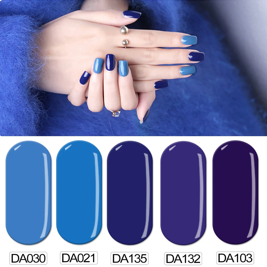

MONASI Free Shipping Magic Pretty Long Lasting Blue Color Nail Gel UV Varnish Fast Dry Charming 5ml/pcs (DA121~DA151)