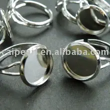 Регулируемый 19 мм кольцо база пустой с 12 мм Pad с серебряным покрытием ювелирных изделий Интимные Аксессуары Фитинги Компоненты
