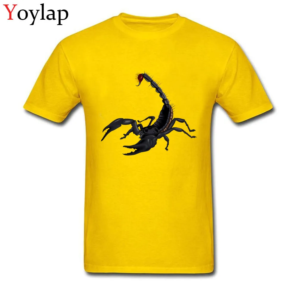 scorpion12131 O-Neck Mens T-shirts Summer/Autumn Custom Tops T Shirt Short Sleeve 2017 New Fashion Cotton Custom Tee Shirts yellow