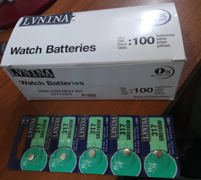 100x оксид серебра часы Батарея 317 sr516sw RENATA 1.55 В для часы|battery 317|watch battery 317watch |