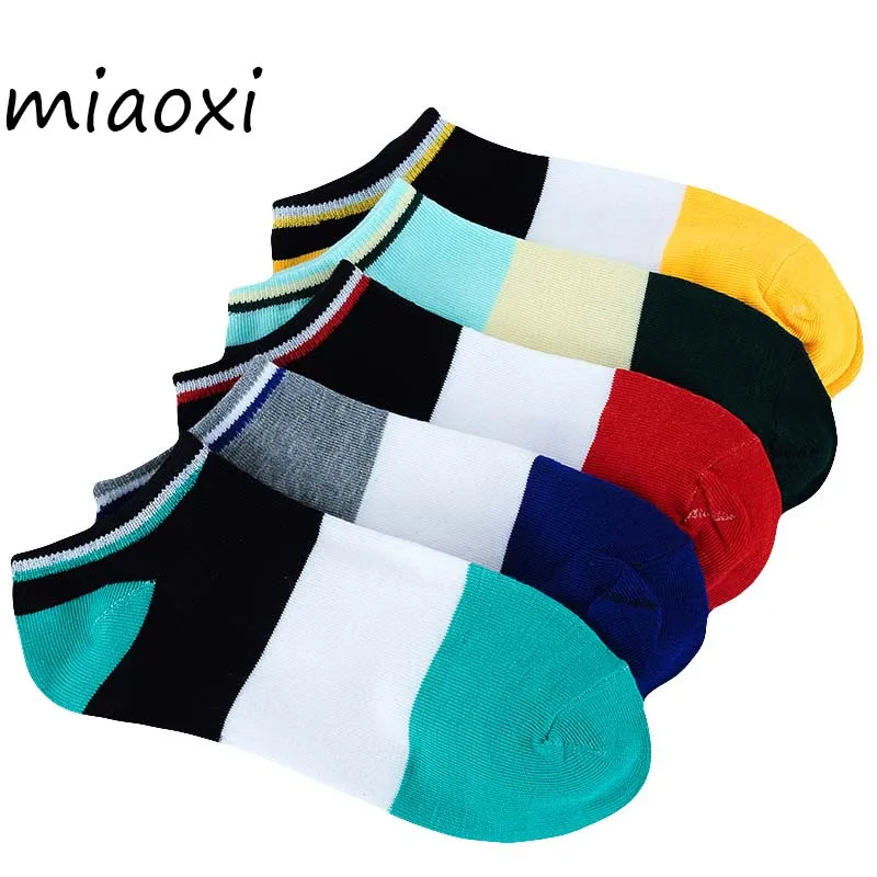 

miaoxi 5 Pairs /Lot Men Summer Sock Fashion Short Standard Casual Short Sock For Man Ventilation Boat Socks Free Shipping