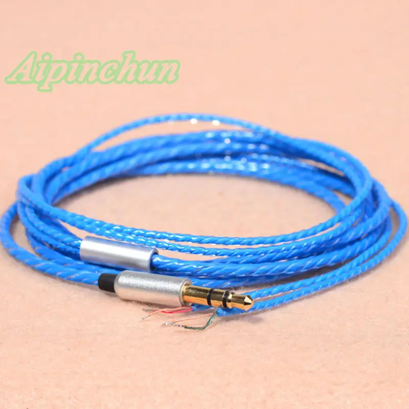 

Aipinchun 3.5mm 3-Pole Jack DIY Earphone Audio Cable Repair Replacement Headphone OFC Wire Blue Cord AA0232
